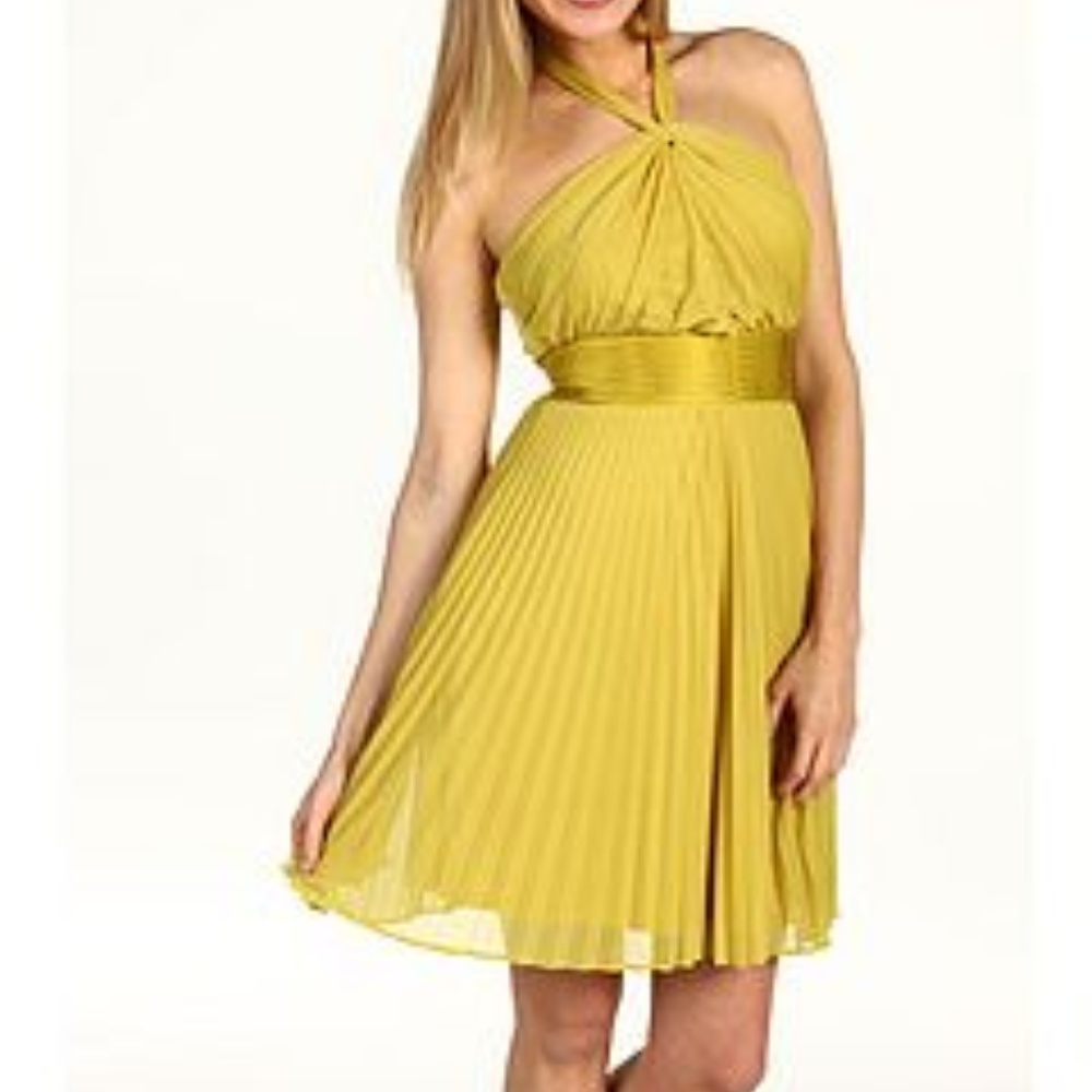 NWT Max & Cleo Knit Cocktail Dress Golden Yellow